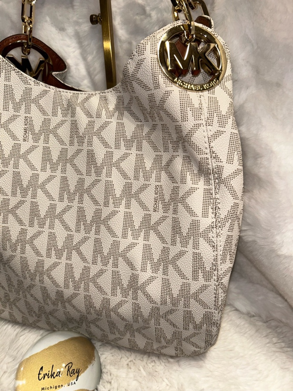 Michael Kors Fulton Monogram Logo Shoulder Bag - Picture 7 of 16